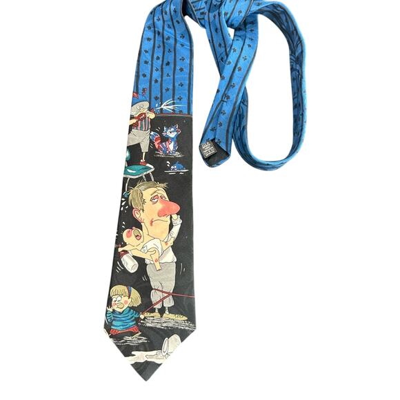 Dad tie- novelties- sick dad with kids- funny ties! Dad jokes preowned - Picture 1 of 8